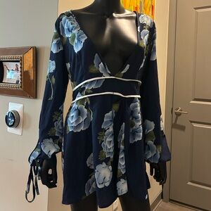 Floral Navy Blue Dress